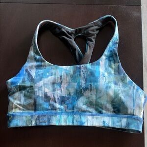 Lululemon Athletica Blue and Green Patterned Sports Bra